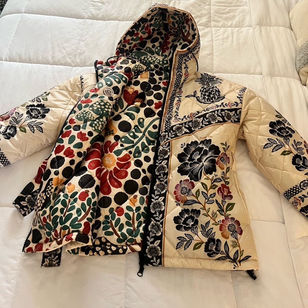 Never worn.  Reversible FARMrio puffer.  Cozy, warm, super cute!